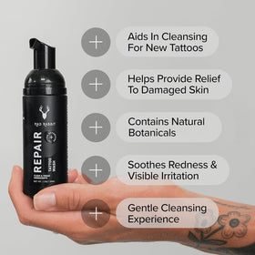 Mad Rabbit balm open jar showing creamy texture, rich hydration for ink