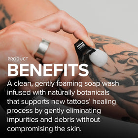 Mad Rabbit foam texture on skin showing mild, non-drying cleanse
