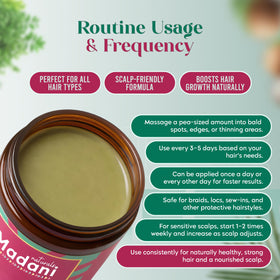 Madani Naturals before and after edge control photo showing reduced breakage and stronger edges