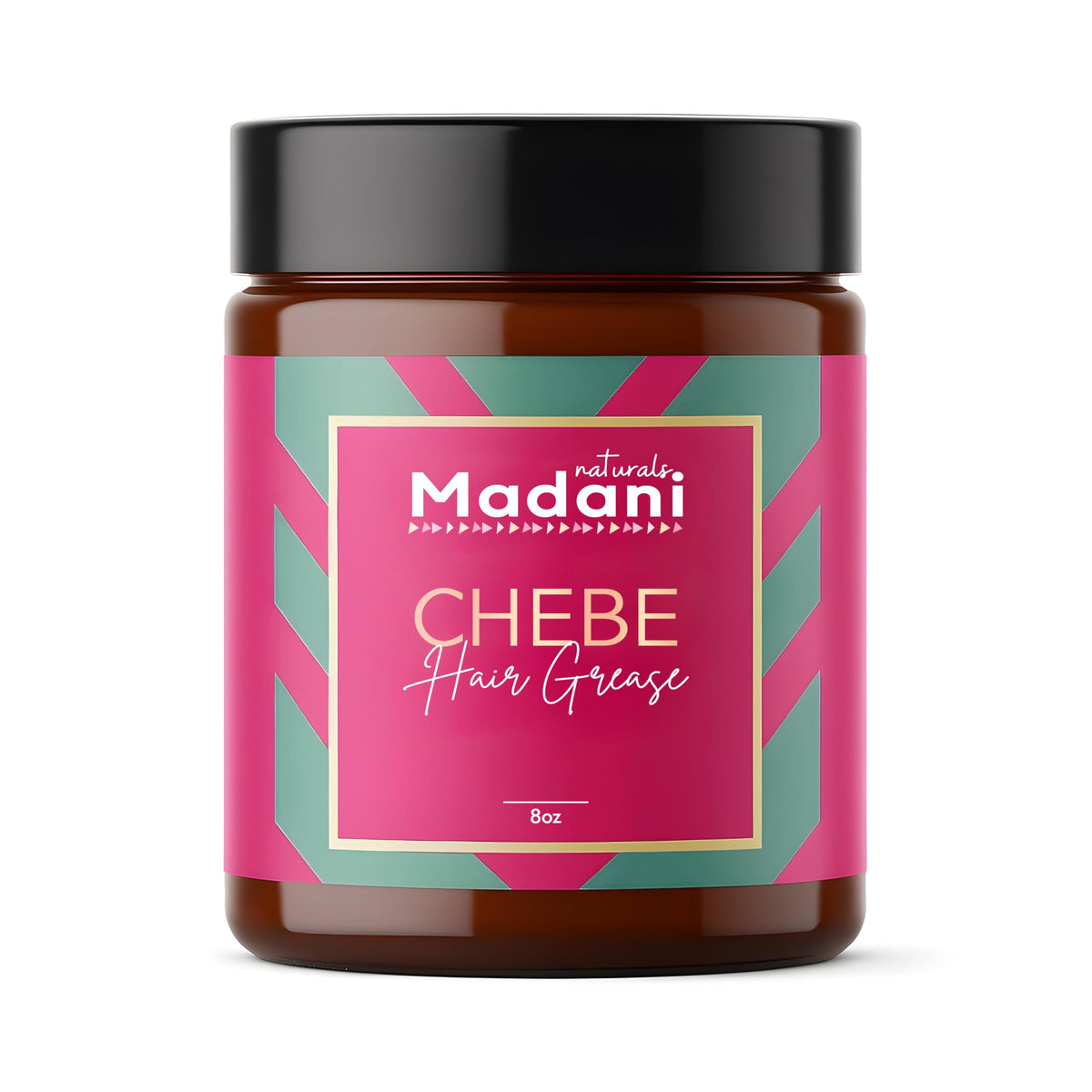 Madani Naturals jar front view showing product branding and packaging benefit
