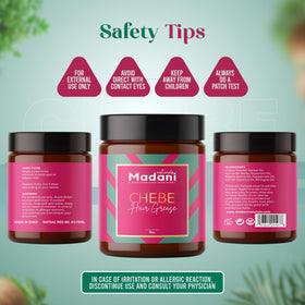 Madani Naturals label close-up showing ingredient list for transparency and trust