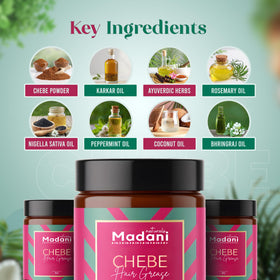 Madani Naturals open jar showing creamy Chebe butter texture and moisturizing benefit