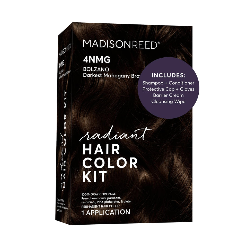 Madison Reed front packaging showing 4NMG Bolzano and benefits