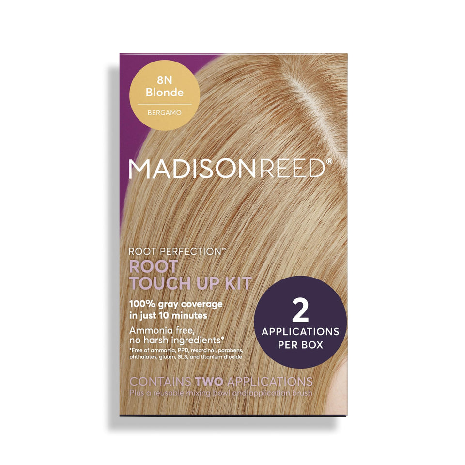 Madison Reed front packaging showing 8N Bergamo and two applications for convenience