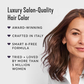 Madison Reed brush applying color at roots for even gray coverage