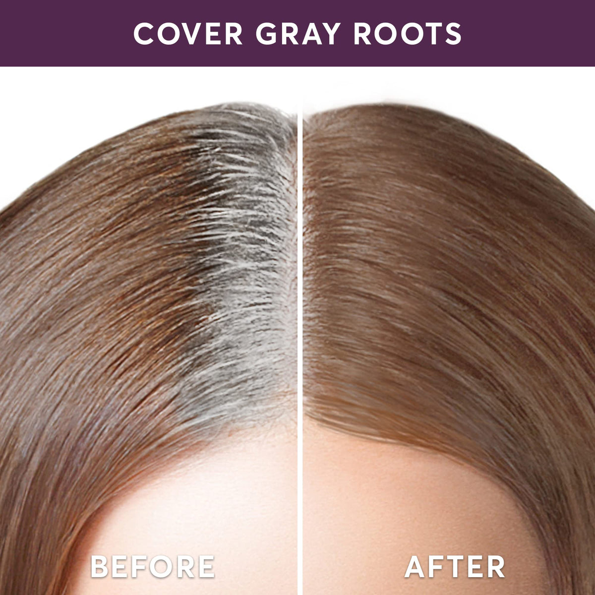 Madison Reed brush applying powder to roots for immediate gray concealment
