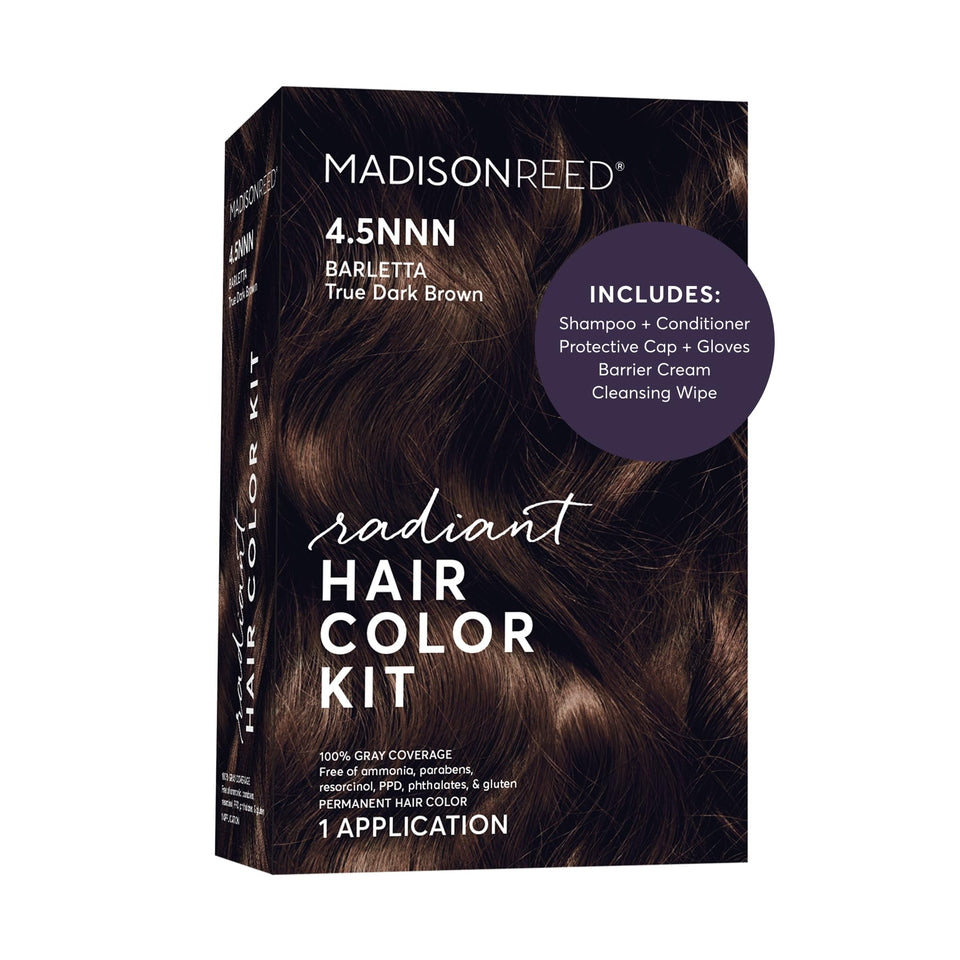 Madison Reed front packaging showing Barletta Brown and benefits
