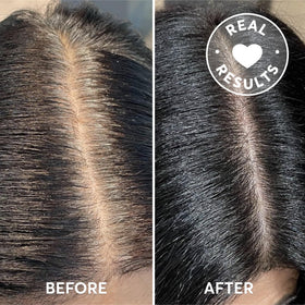 Madison Reed before and after root line showing concealed gray