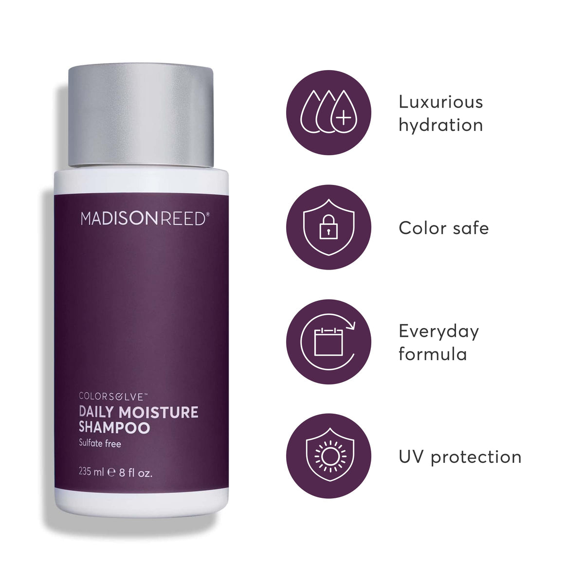 Madison Reed pump dispensing shampoo highlighting easy daily use