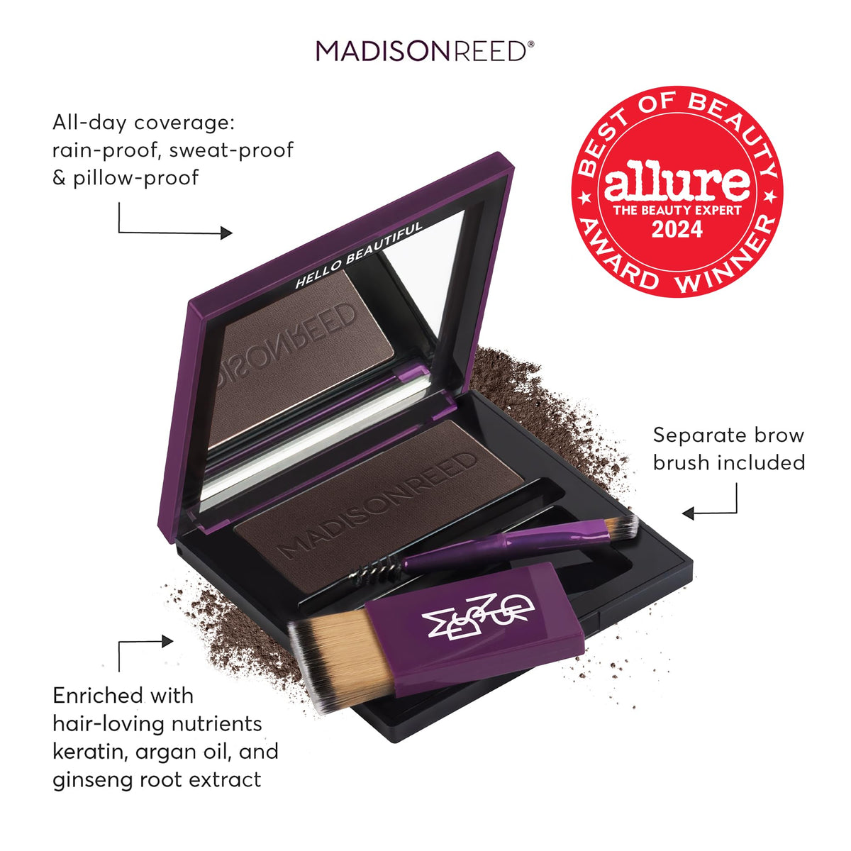 Madison Reed compact open with two precision brushes for targeted application