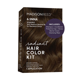 Madison Reed front box showing 6.5NNA shade and benefits