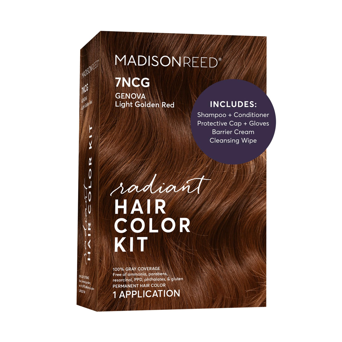 Madison Reed front box 7NCG showing product name and warm copper tone benefit