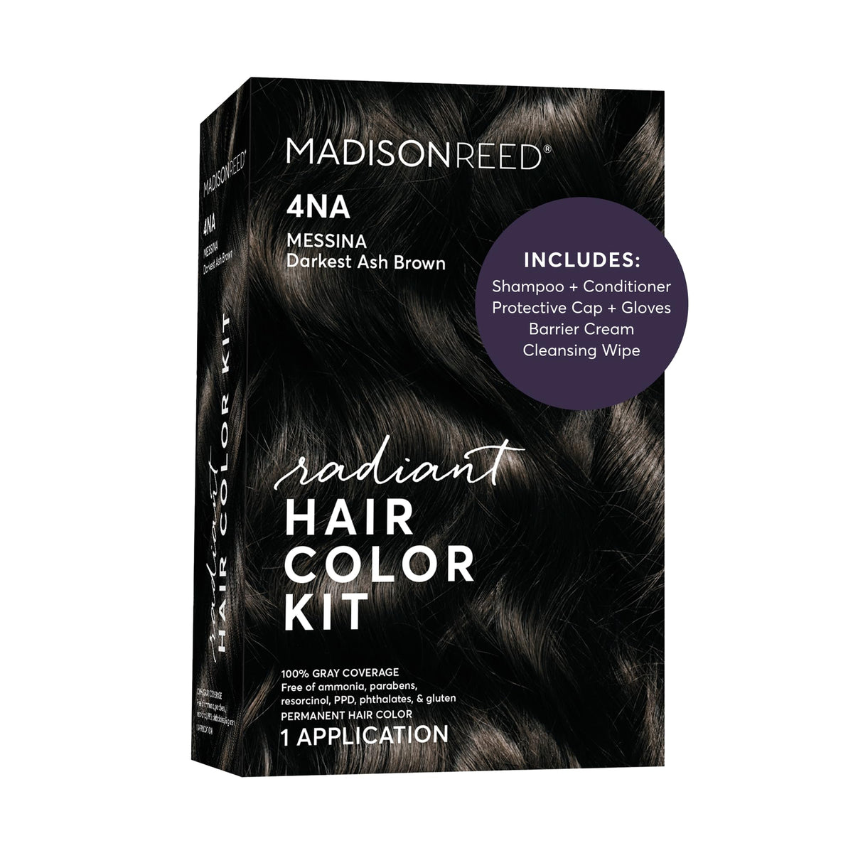 Madison Reed front box showing Messina Brown shade and clean packaging benefit