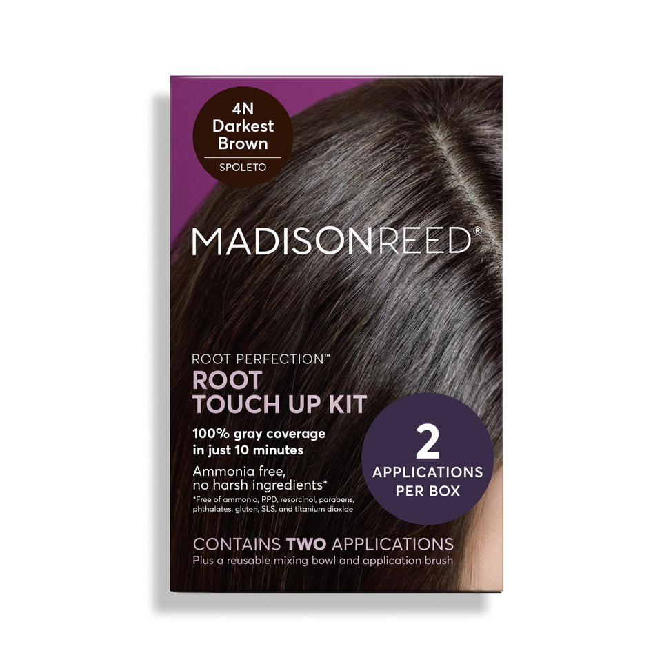 Madison Reed front packaging of Root Perfection 4N Spoleto showing kit branding and shade