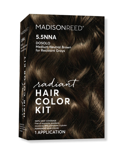 Madison Reed front packaging showing Modena Brown and coverage benefits