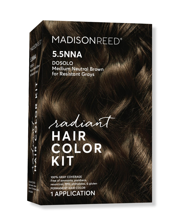Madison Reed front packaging showing Modena Brown and coverage benefits