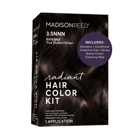 Madison Reed kit front packaging shows professional-grade permanent color benefits