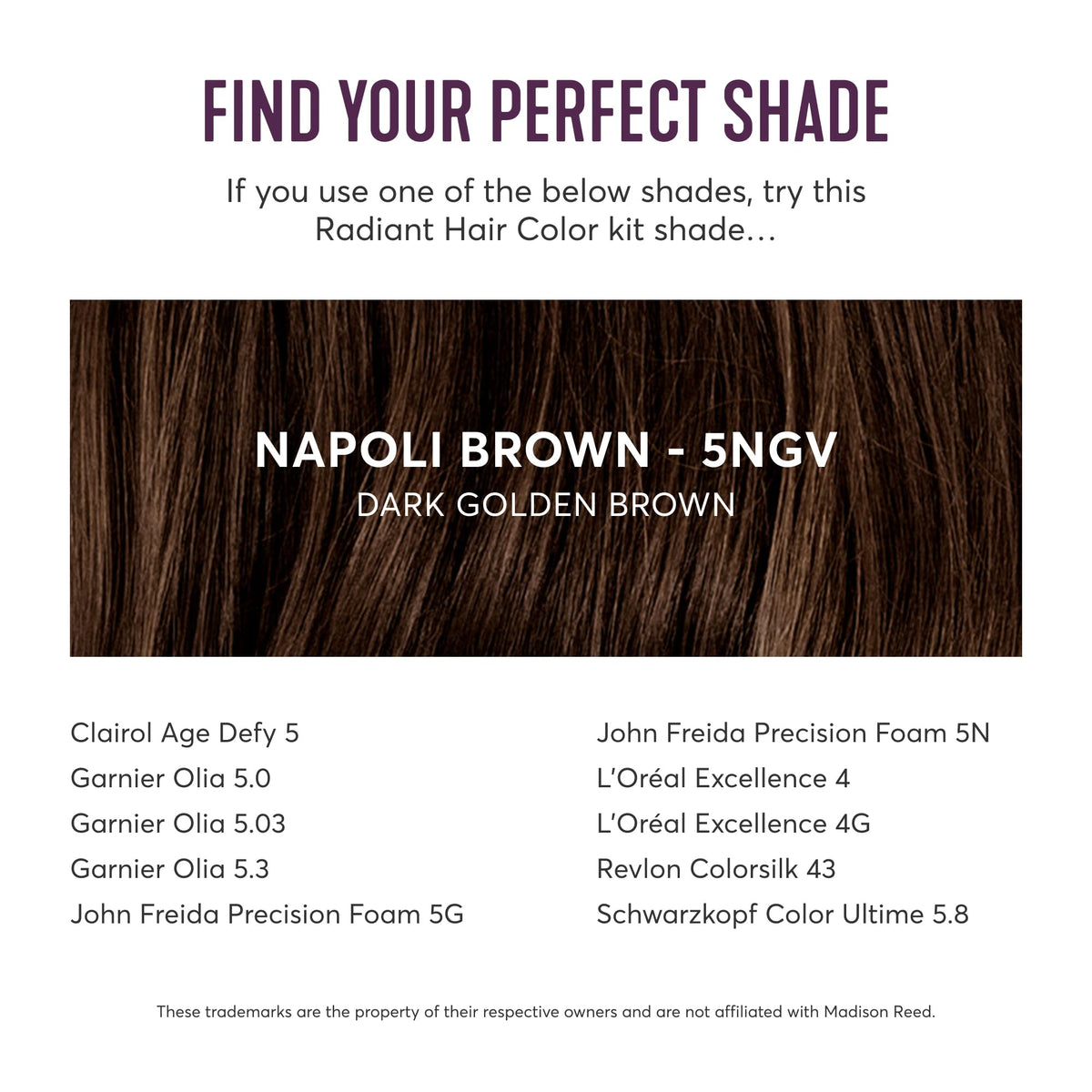 Madison Reed shade swatch on a hair strand illustrating warm dimension
