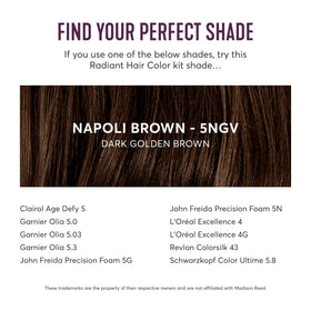 Madison Reed shade swatch on a hair strand illustrating warm dimension