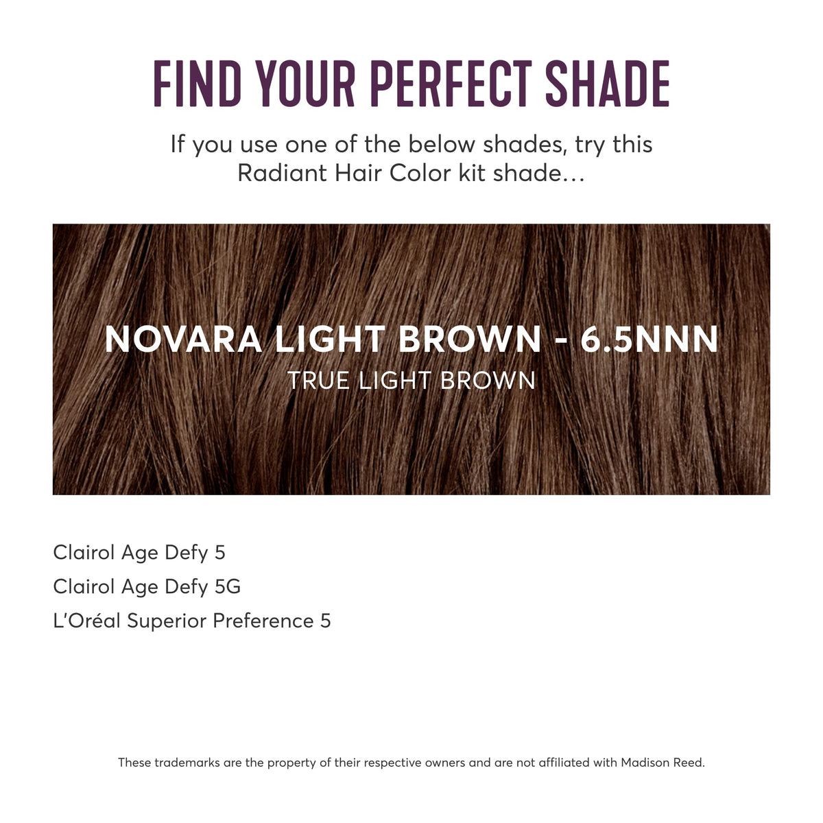 Madison Reed swatch of 6.5NNN medium brown Novara color result