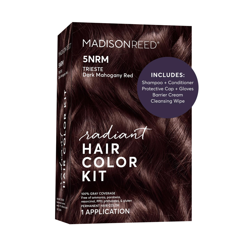 Madison Reed front packaging showing Trieste Red and clear benefit of vibrant color