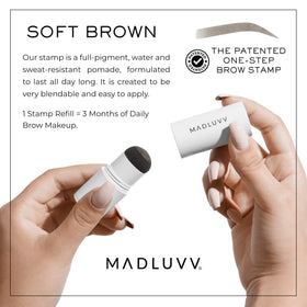 MADLUVV refill with cap open revealing twist-to-release pigment mechanism for controlled application