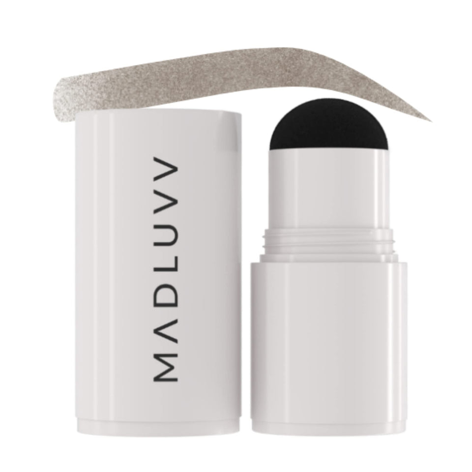 MADLUVV refill front view showing compact applicator and Soft Brown shade for easy touch-ups
