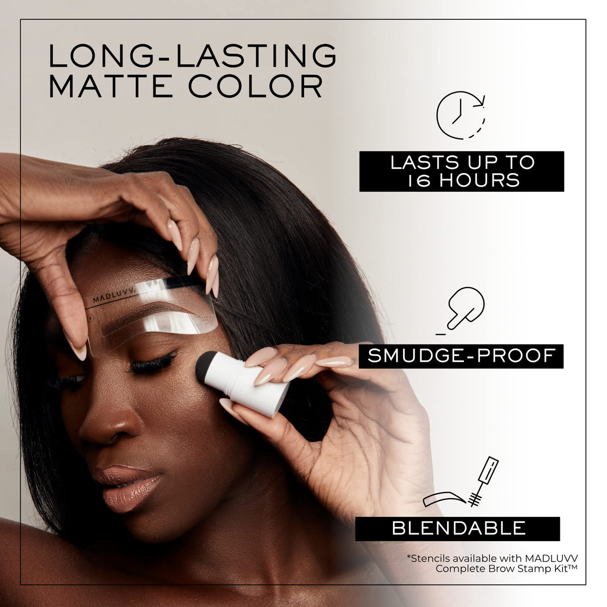 MADLUVV close-up of sponge applicator showing precise stamping benefit