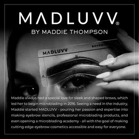 MADLUVV refill next to Brow Stamp kit showing refill compatibility and convenience