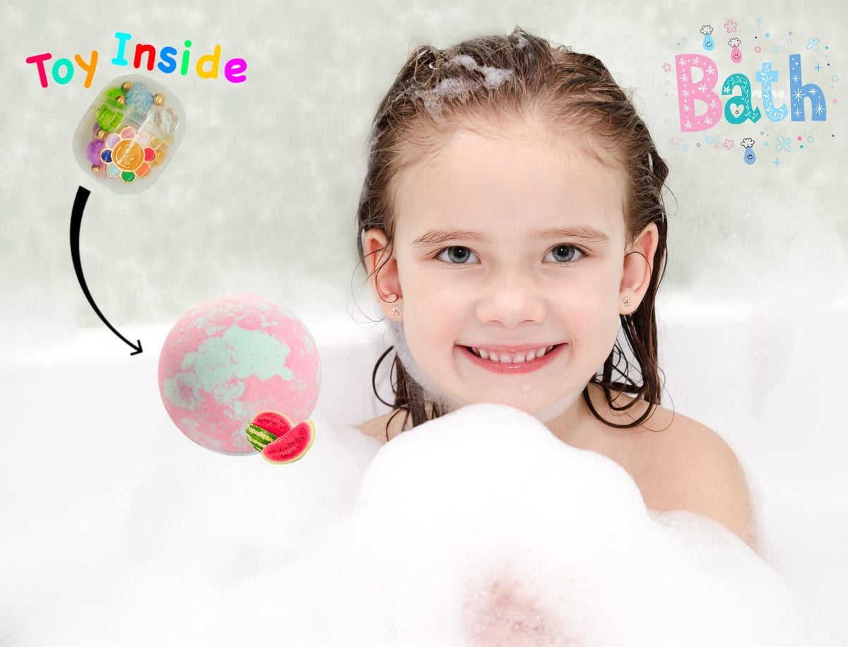 MADO bath bomb dissolving in tub creating bubbles and bright color