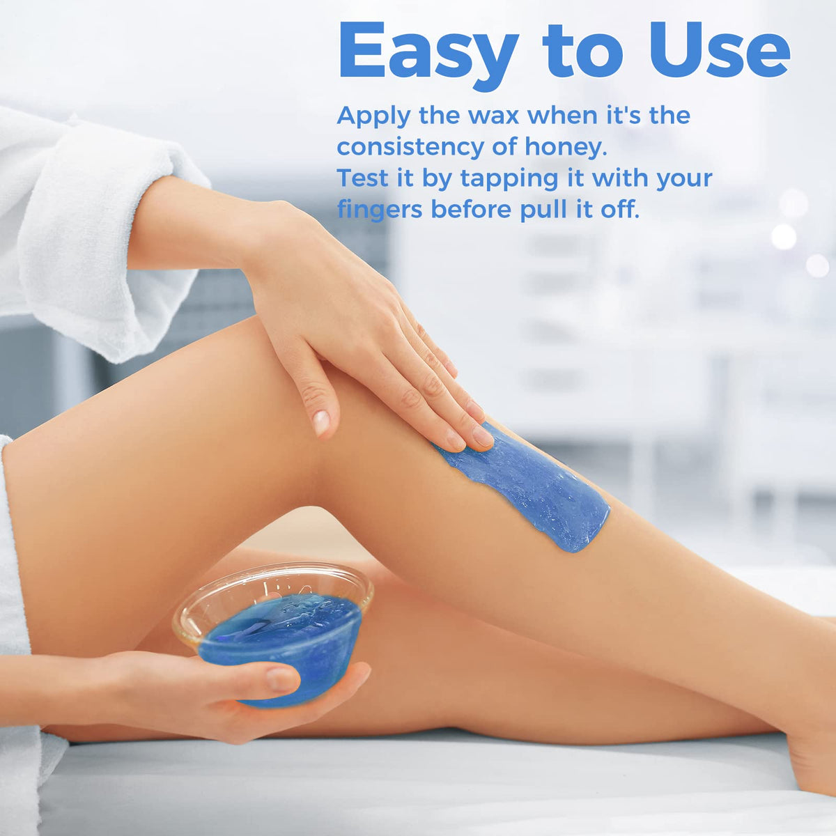 Madors bikini area waxing in use, highlighting strip-free removal and gentle results