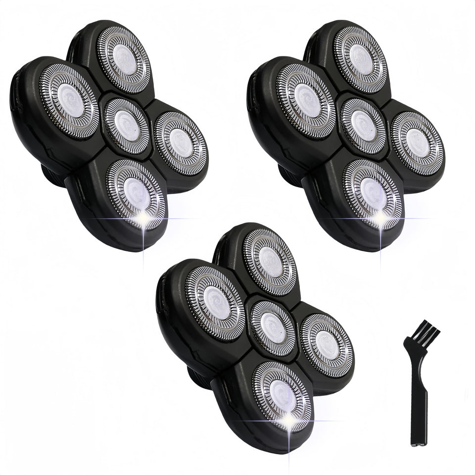 MAEATHOO front packaging showing three replacement heads and cleaning brush, restores shaver performance