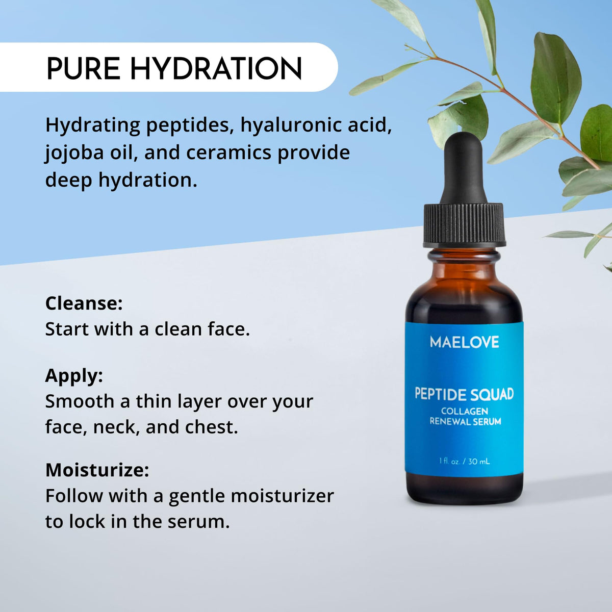 MAELOVE serum on hand demonstrating absorbent, non-greasy finish