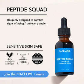 MAELOVE bottle on bathroom shelf suggesting daily routine benefit