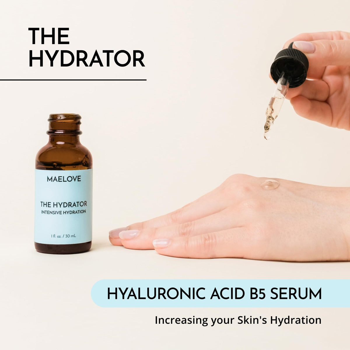 MAELOVE dropper dispensing serum for precise, no-waste application