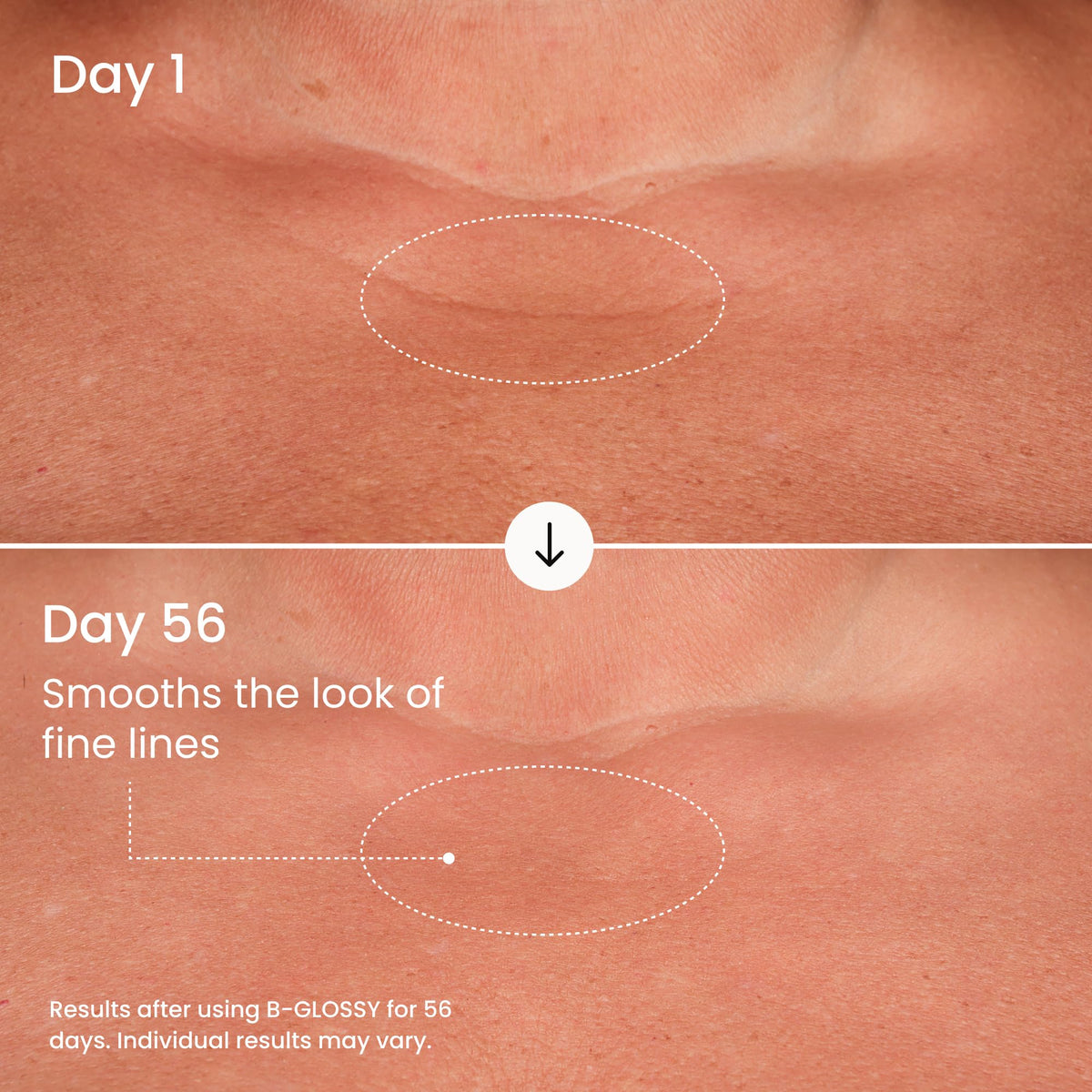 MAËLYS applying serum to inner arm to demonstrate smoothing and quick absorption
