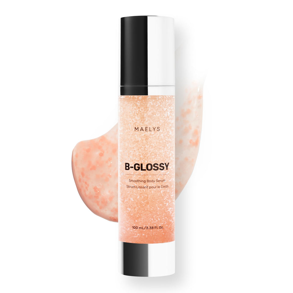 MAËLYS front packaging showing bottle and label, communicates premium body care