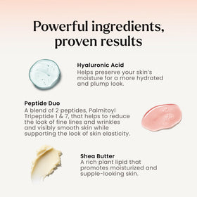 MAËLYS bottle beside meadowfoam seeds and shea for ingredient-focused benefit