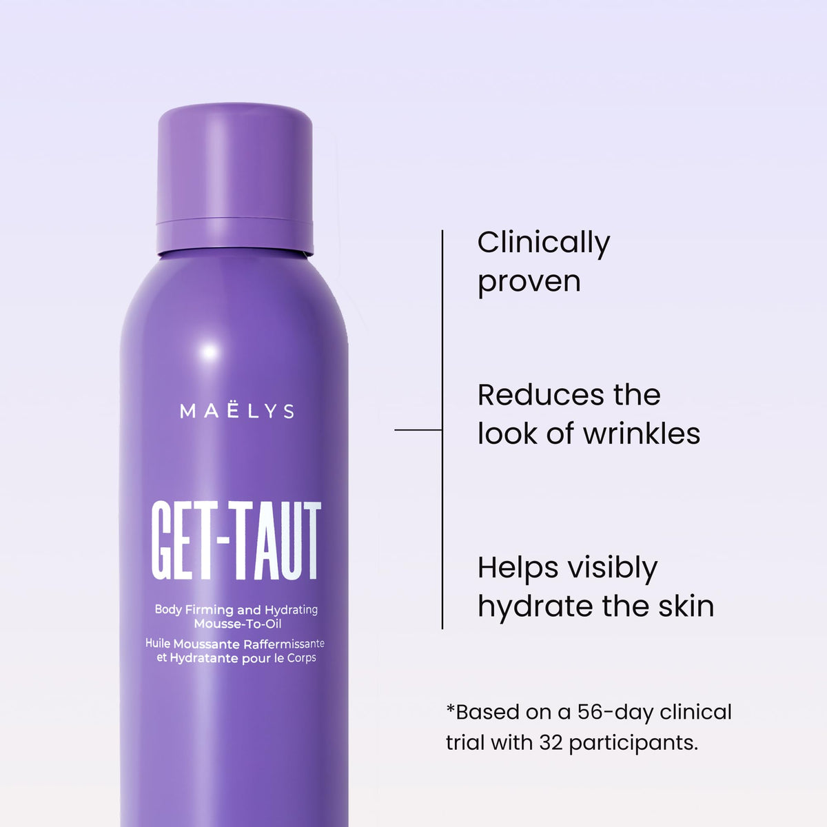 MAËLYS close-up pump dispensing mousse highlighting easy application