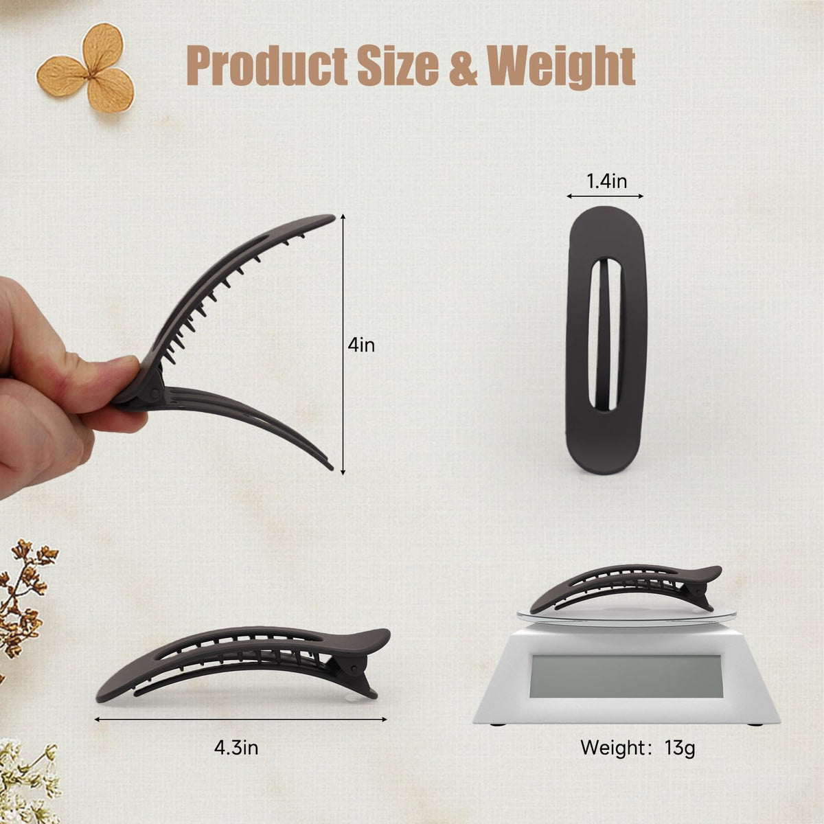 Maeups clip tooth detail demonstrating non-slip grip for fine hair