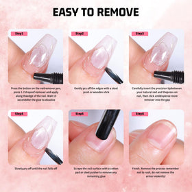 MAGIC ARMOR before and after press-on nails showing long-lasting bonded results