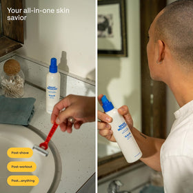 Magic Molecule application on eyelid showing gentle cleansing benefit