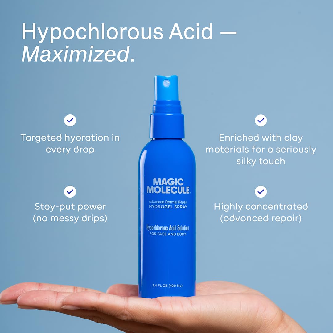 Magic Molecule bottle next to ruler showing compact 3.4 oz travel size
