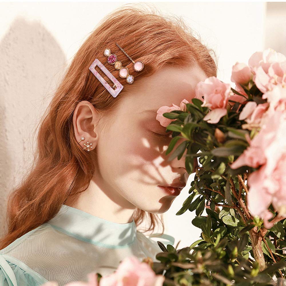 Magicsky marble acrylic barrette detail showing colorful pattern and durability