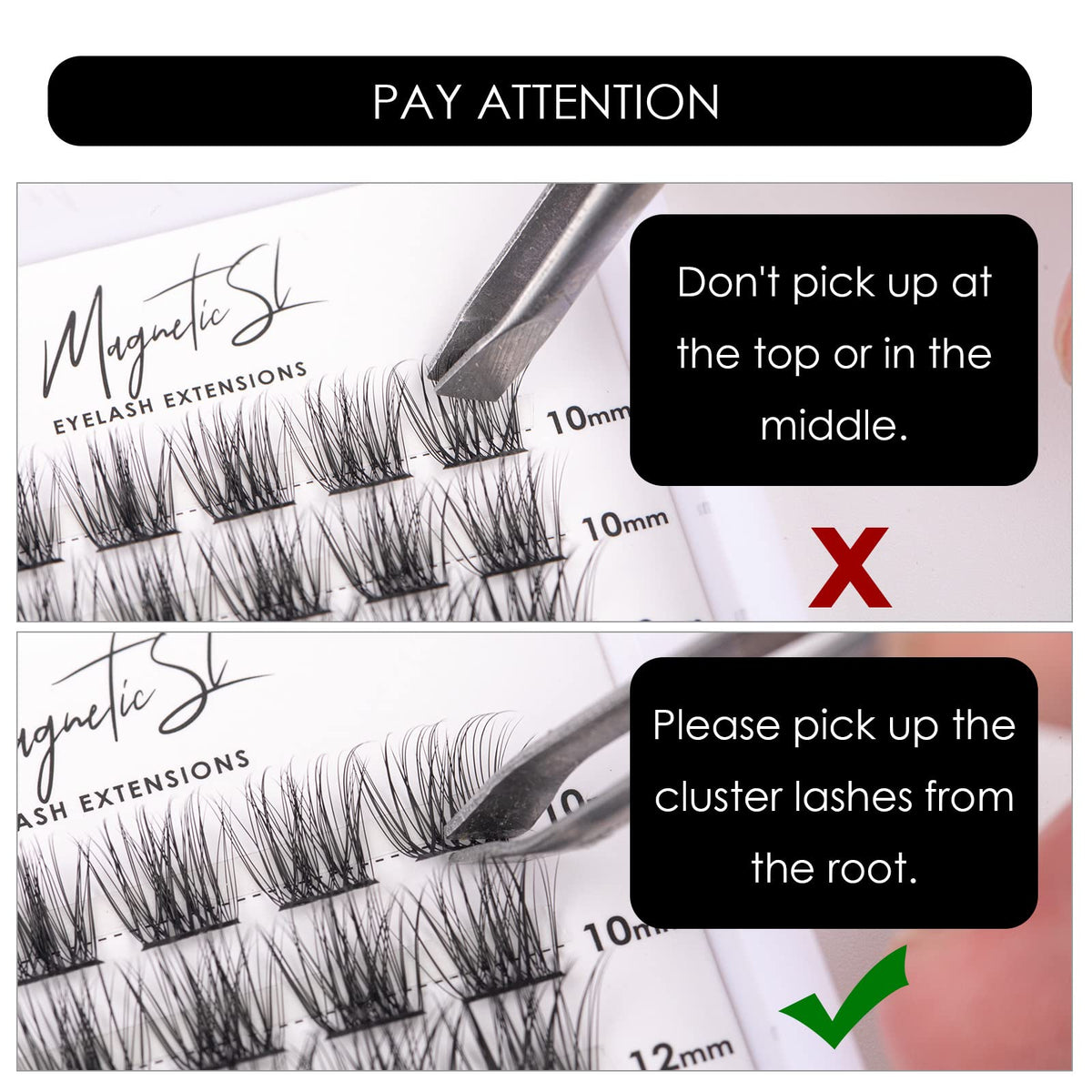 Magnetic SL application demonstration using tweezers for precise placement benefit