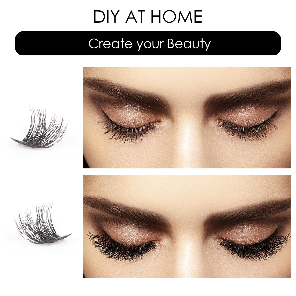 Model applying Magnetic SL cluster to outer lashes for lifted cat-eye and quick application