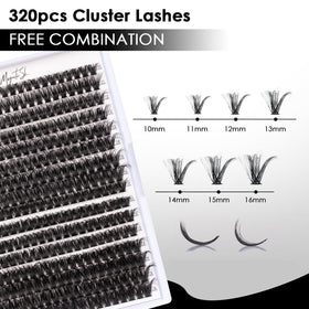 Magnetic SL close-up of cluster lashes revealing flat natural texture