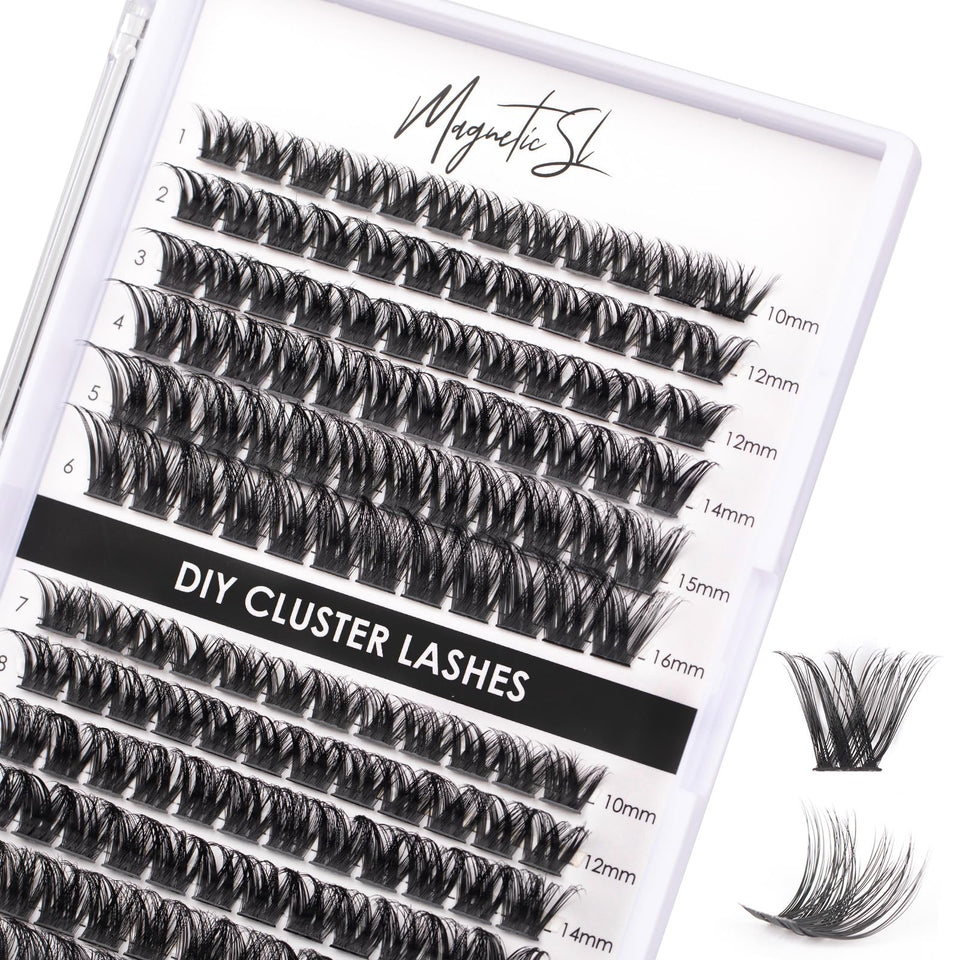Magnetic SL front packaging showing 144 cluster lashes for easy DIY enhancement