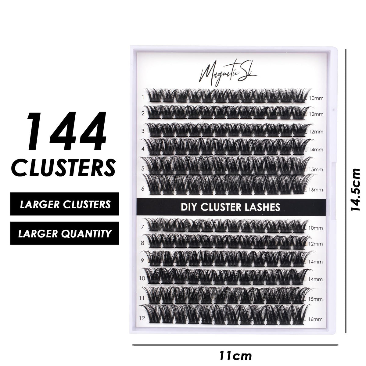 Magnetic SL close-up of lash cluster band highlighting soft matte fibers for natural blending