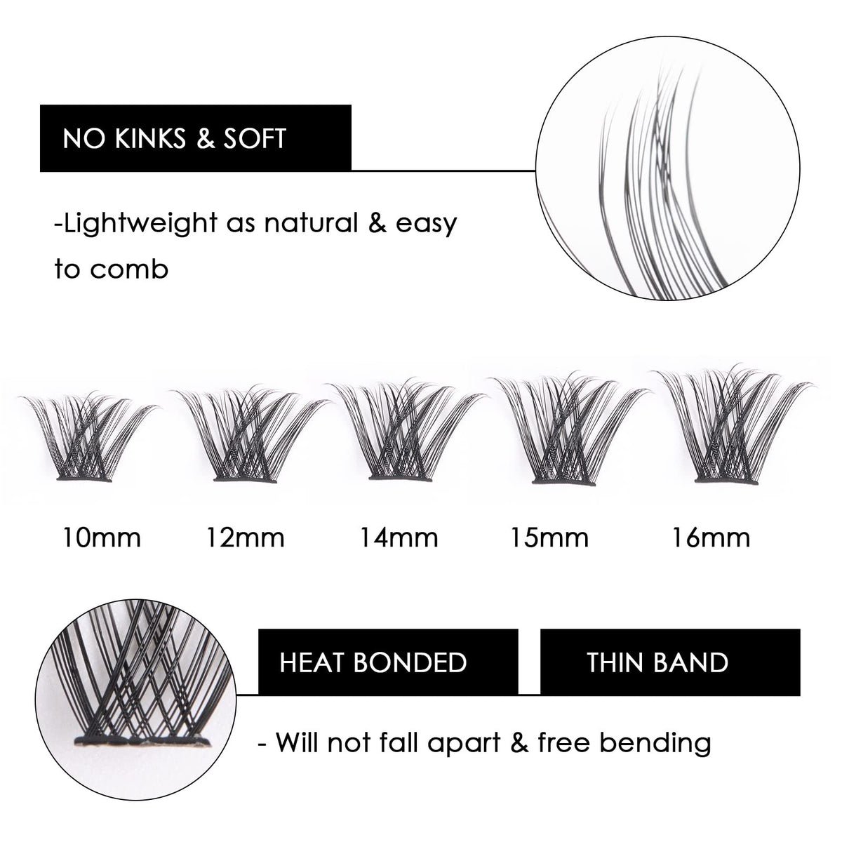 Magnetic SL length comparison showing 10mm to 16mm for styling choices